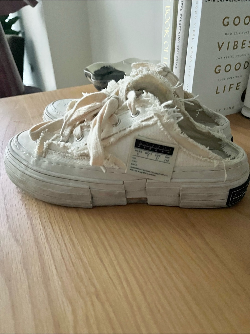 Distressed xVESSEL G.O.P. Slip On 'White' Sneakers